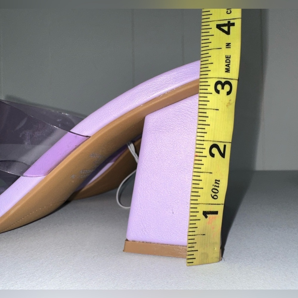 NEW Madden Girl Women's Sz 7 Jilian Comfort Dress Sandal Heels Clear Lilac - Picture 3 of 7